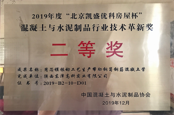 2019混凝土與水泥制品技術(shù)革新二等獎(jiǎng)